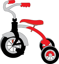 Детский трехколесный велосипед в векторе
