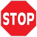 Знак "Движение без остановки запрещено" в векторе