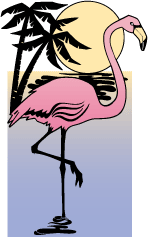 Розовый фламинго в векторе