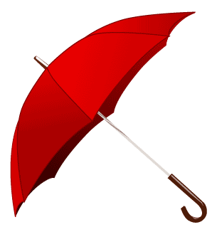 Раскрытый красный зонт в векторе