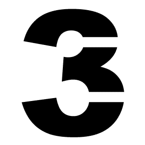 Цифра 3 (три) трафарет в векторе