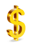 Золотой знак доллара в векторе