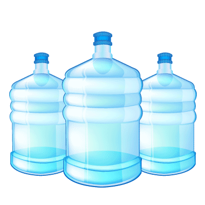 Три бутылки для чистой воды в векторе