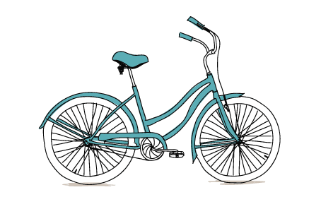 Женский велосипед в векторе
