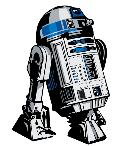 Робот R2 D2 из фильма Звездные Войны в векторе