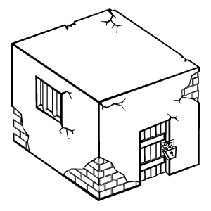 Здание тюрьмы в векторе