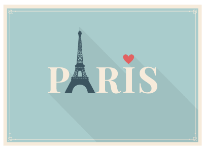 Открытка "Я люблю Париж" в векторе