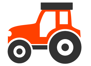 Иконка трактора в векторе