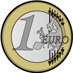 Монета 1 Евро в векторе