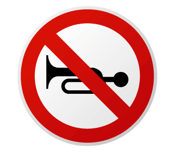 Знак, запрещающий гудок в векторе