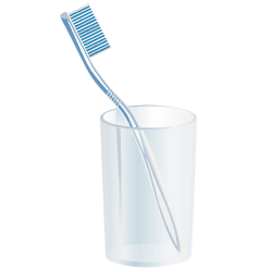Зубная щетка в стакане в векторе